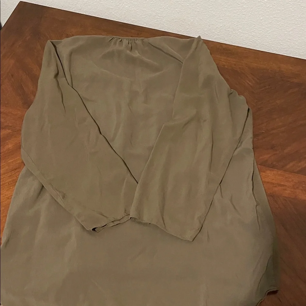 Michael Kors Khaki Blouse with Gold Accents